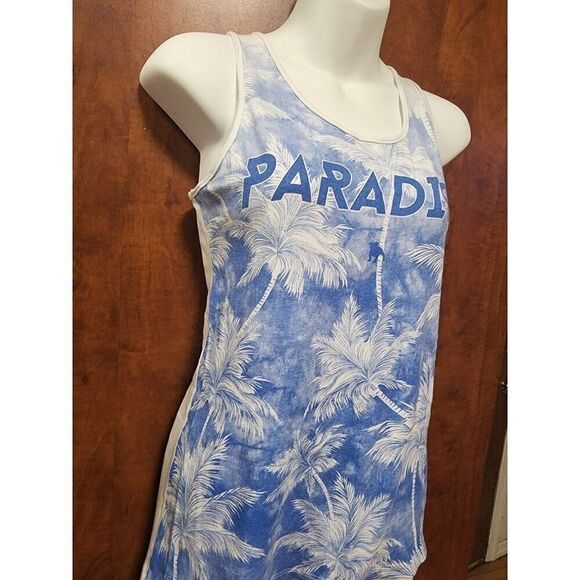 Women's Tank Top Paradise White and Blue Medium - Picture 5 of 10